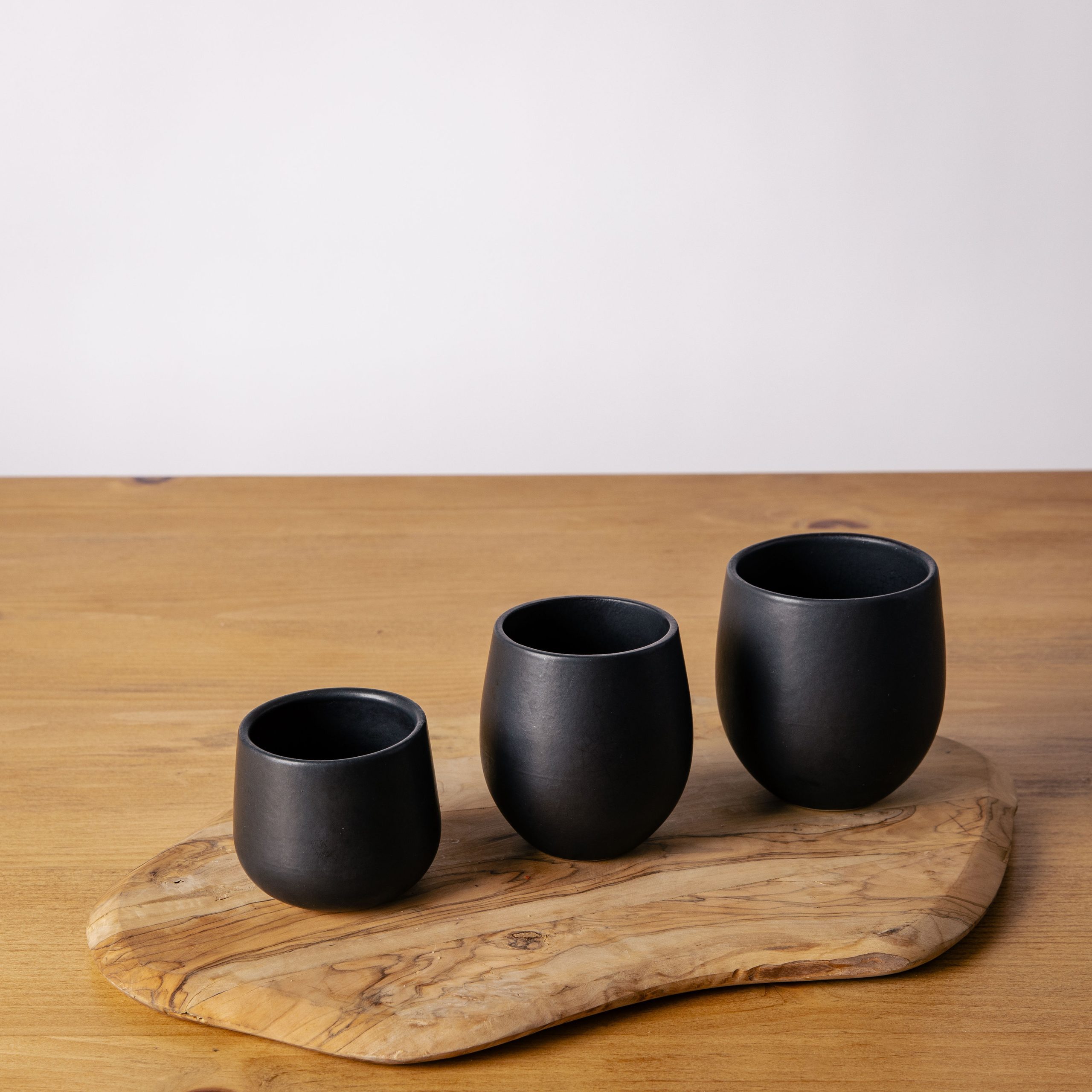 Black Stoneware Cups